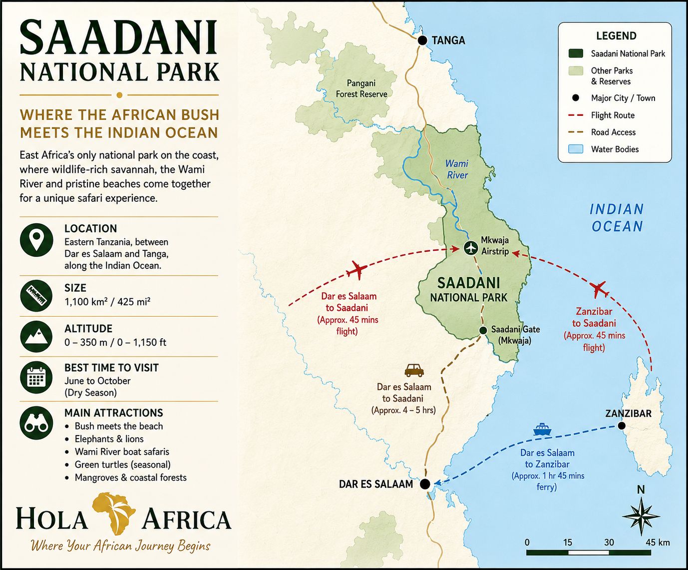 Saadani National Park travel map.wep